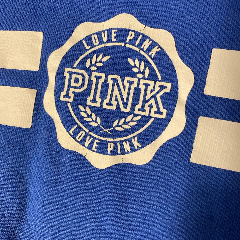 Vintage Victoria Secret Love Pink Sweatshirt Womens XS‎ Blue White - Picture 2 of 4